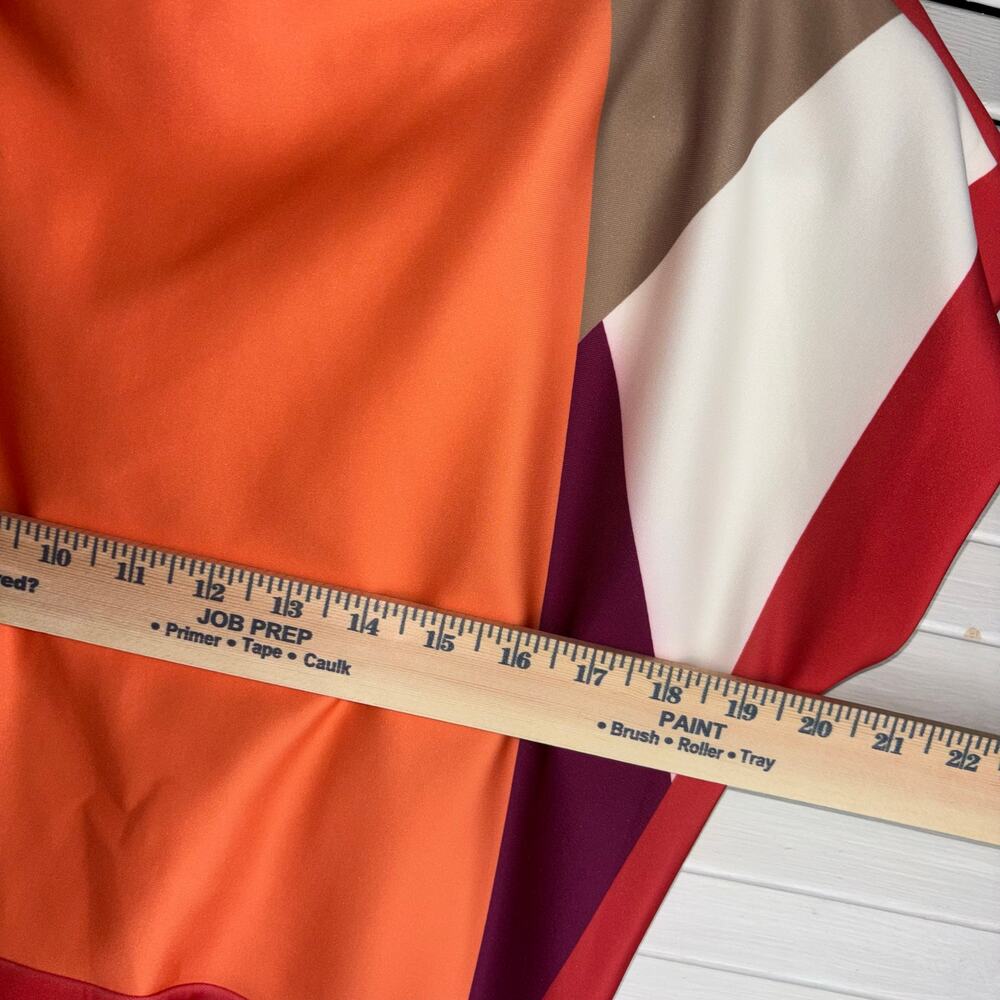 Donna Karan size 12 color block pencil dress orange multicolored Pre-Loved - Picture 8 of 14